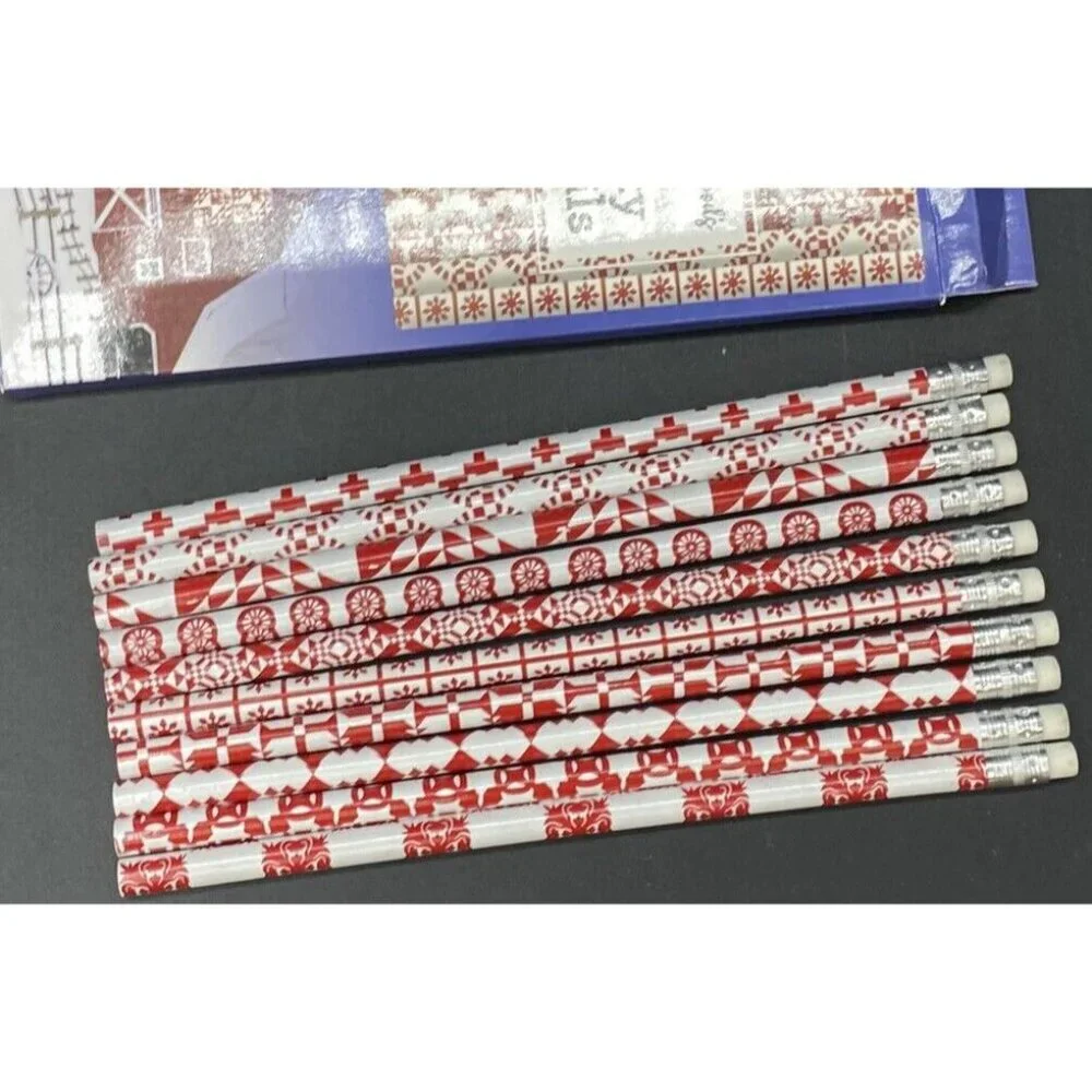 Ann Hazelwood's Red & White Quilty Pencils 10 Quilt Pattern #2 HB Graphite